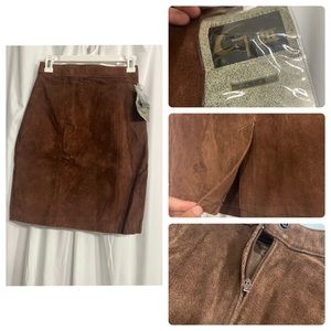 90s NWT Vtg Leather Skirt DEAD STOCK Global Identity rare 2/4 4/6